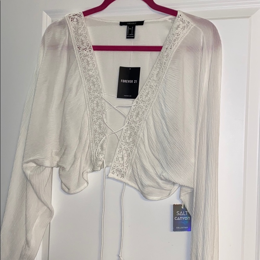 forever 21 white crop top never worn w tags